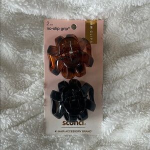 scunci 2-Pack Claw Clips — Tortoise Shell & Black